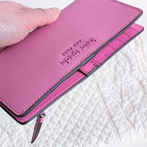 Kate Spade Bright Peony Large Slim Bifold Wallet - Picture 7 of 12